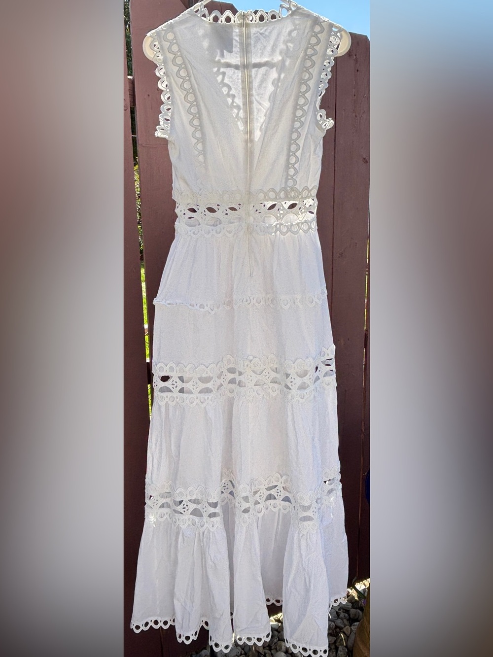 Choklate Paris Ellie long dress in openwork cotton - Picture 2 of 11